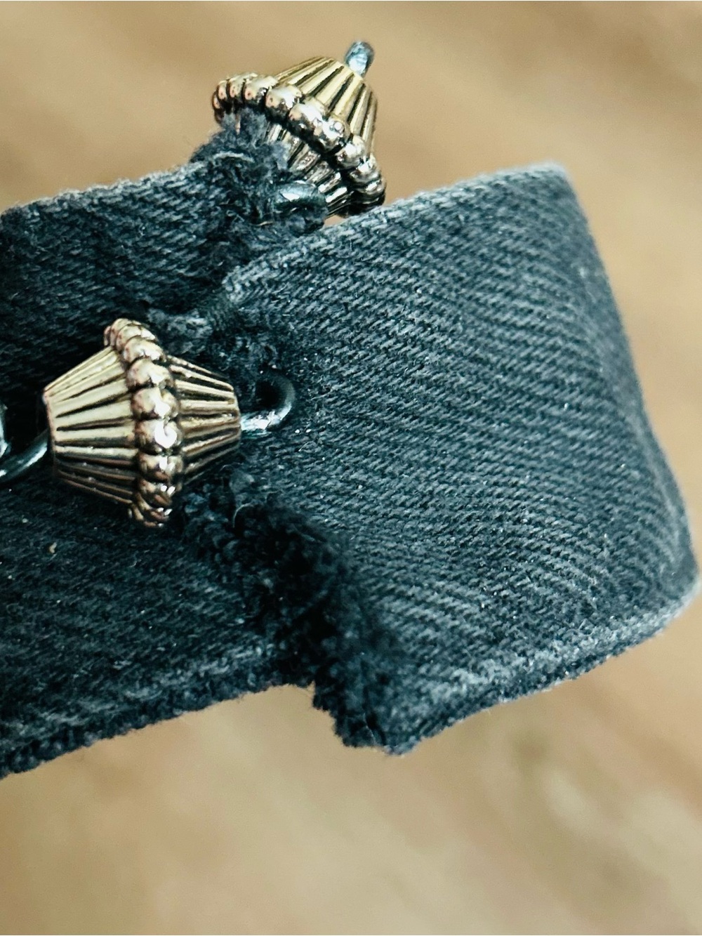 Black denim jeans cuff